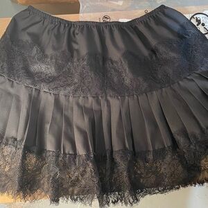 Black Lace Pleated Skirt